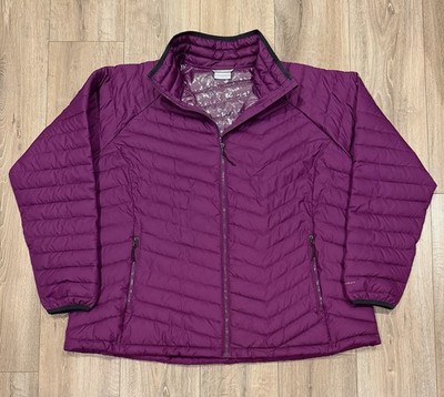 COLUMBIA Omni-Heat Women s Full-Zip Puffer Jacket 3X Purple