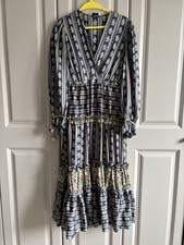 Sandro Boho Midi Dress Size Euro 40 Uk 12