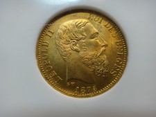 1875 Belgium 20 Francs Gold Coin - NGC Graded MS63 (Old Holder)
