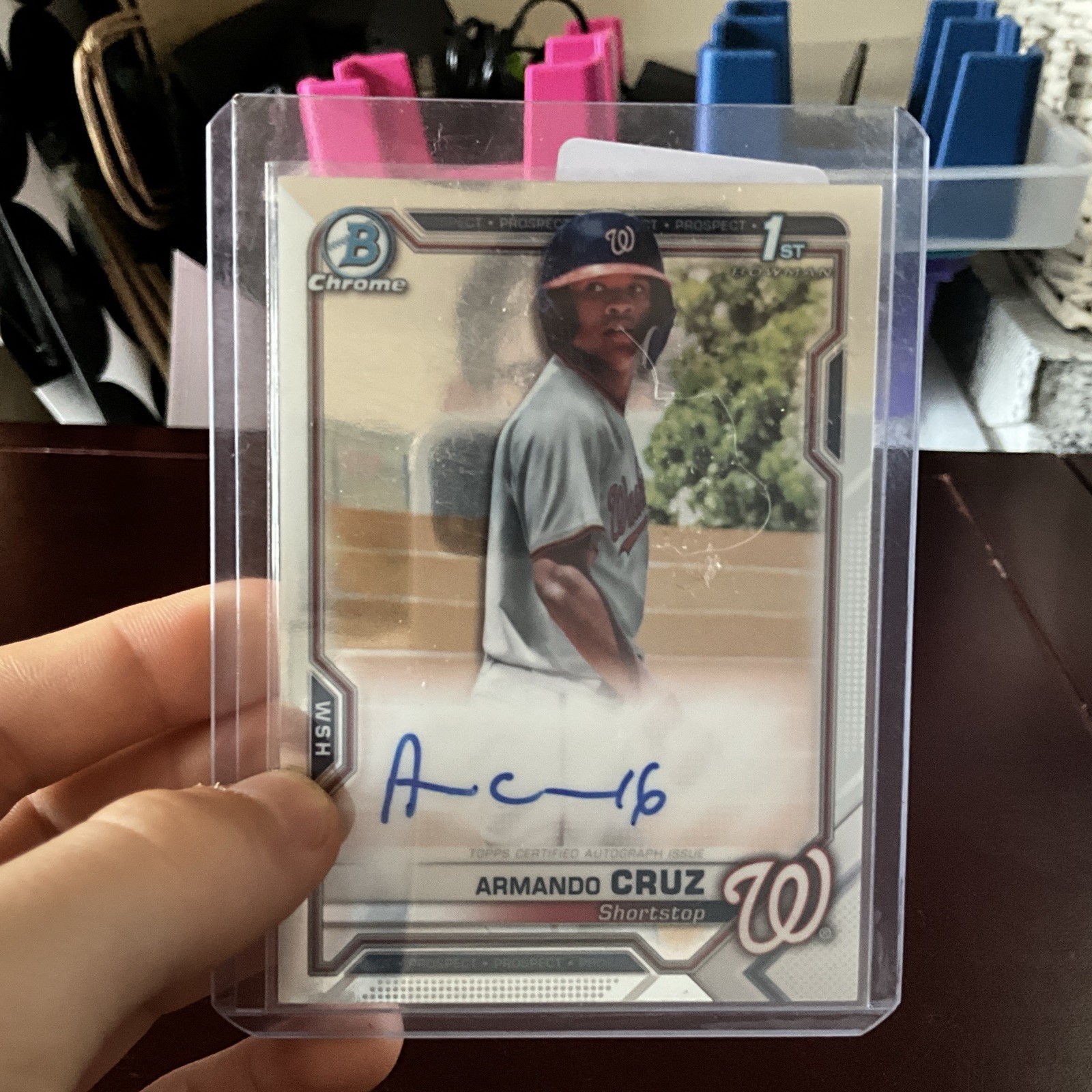 Armando Cruz 2021 Bowman 1st Chrome Prospect Auto #CPA-AC - Washington Nationals