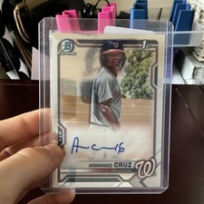 Armando Cruz 2021 Bowman 1st Chrome Prospect Auto #CPA-AC - Washington Nationals