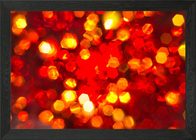Rot und Gold Bokeh Sechsecke gerahmtes Wandbild Poster Leinwanddruck Bild
