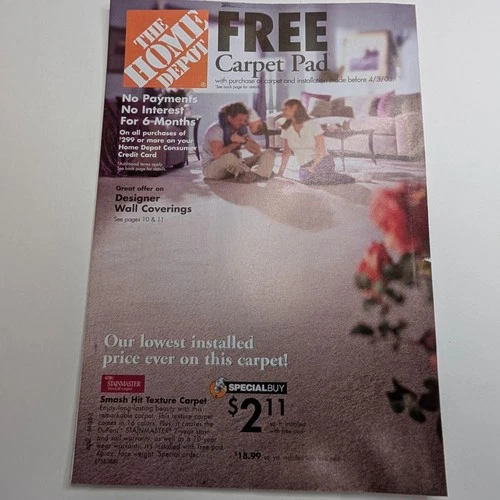 c2003 Home Depot Carpet Sale Catalog Stainmaster DuPont Free Pad Advertising deal from eBay