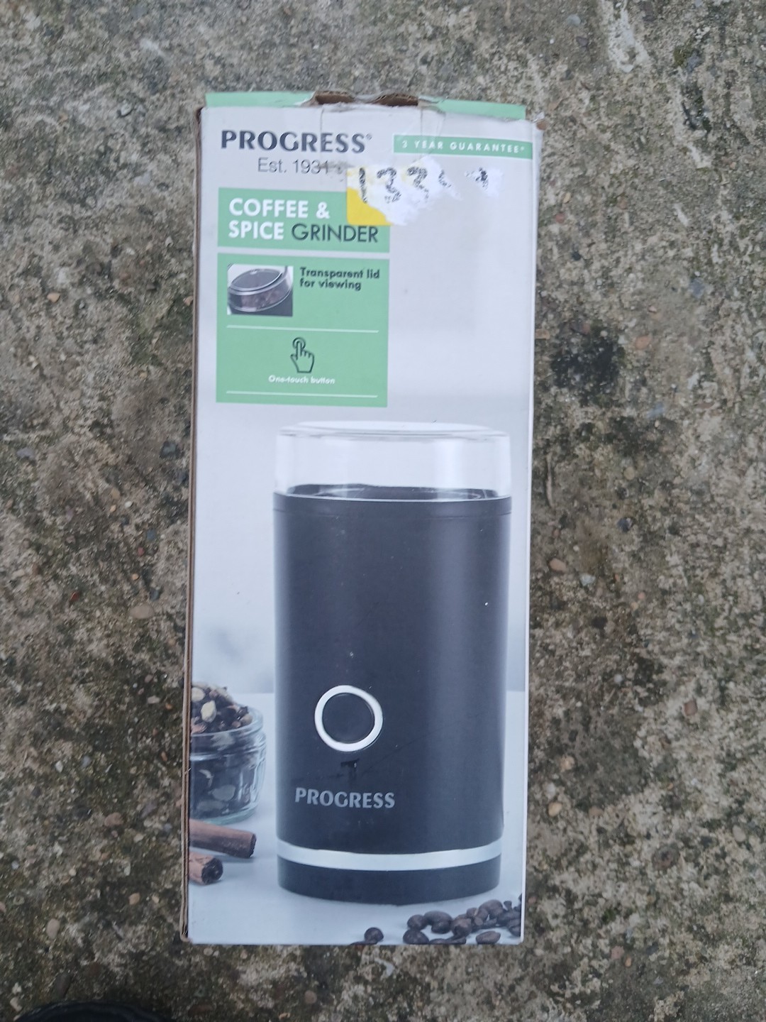 Progress EK6135P Electric Coffee Grinder – Grinding Mill for Coffee Beans, Herbs