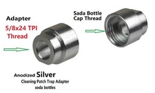 Anodized Silver Color Aluminum Cleaning Adapter 5/8x24 TPI Thread