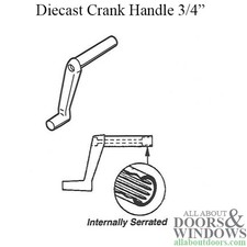 Diecast Crank Handle 3/4 Shank 5/16 Spline Ja...