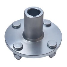 4" x 4" Go-Kart Live Axle Hub with 1" to 3/4" Step-Down - 1/4" Keyed Shaft, 8