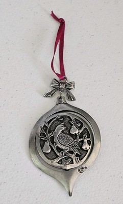 Danforth Pewterers Christmas Ornament Partridge Pear Tree Handcrafted Spinner