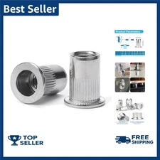 30 Pcs 3/8"-16 Rivet Nut, 304 Stainless Steel Flat Head Rivnut Threaded Insert