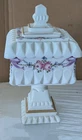 Vintage Westmoreland Milk Glass Wedding Box Bowl Candy Dish Roses & Bows