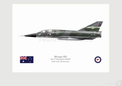 Warhead Illustrated Mirage IIID RAAF 77 Sqn A3-102 Daphne(y) Aircraft Print
