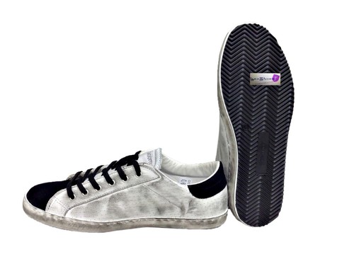Schuhe Sneaker low Leder perforiert weiß schwarz Via Condotti Stern nuanciert - Bild 6 von 10