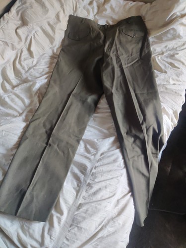 Military Olive Green Wool Pants, 36 X Long, Great Condition EUC Vintage - Picture 5 of 6