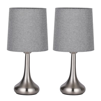 2 Sets Modern Table Lamp Small Desk Lamp With Fabric Shade For