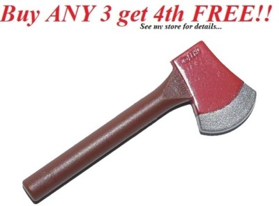  NEW Lego Axe Reddish Brown Red & Silver Head Fireman, Lumberjack