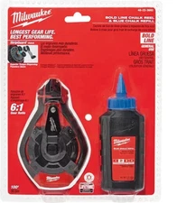 Milwaukee 48-22-3982 Bold Line Chalk Reel & Blue Chalk Refill