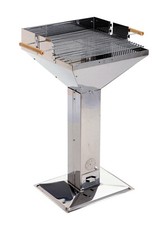 DEAL! Trichtergrill Nebraska Edelstahl 66x66x90 BBQ Grill Standgrill Holzkohle