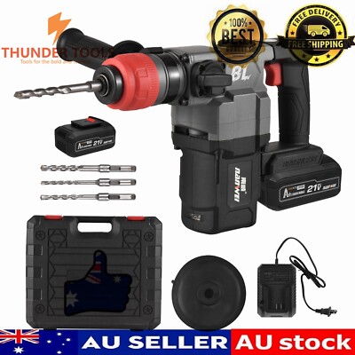 Thunder Tools 21V Cordless Industrial Brushless Motor Impact Hammer Drill Set