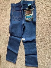VTG 70s NEW BOYS 10 KIDS 25 X 25 DARK DENIM WRANGLER STRAIGHT LEG JEANS PANTS