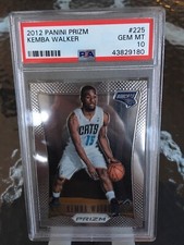 2012 Panini Prizm Kemba Walker #225 PSA 10 Gem Mint Rookie Card Basketball