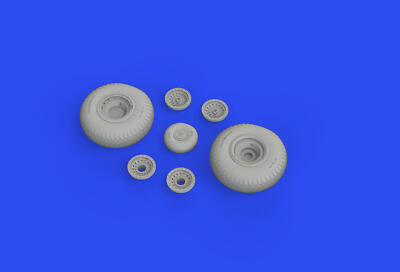 MW22 EDUARD 648645 B-17 WHEELS RHOMBOID TREAD 1/48 BRASSIN for HKM