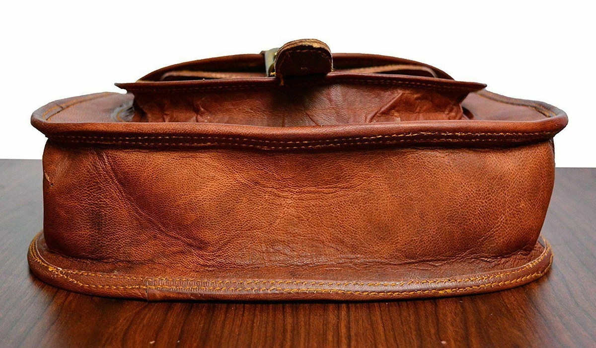 Lovely old vintage brown leather bag with Gladstone bag style hinges. V  hipster | eBay