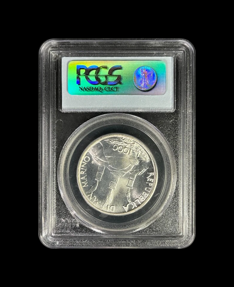 SAN MARINO. 1980, 1000 Lire, Silver - PCGS MS66 - Saint Benedict - Image 4 of 4