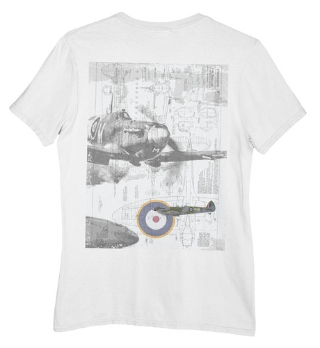Supermarine Spitfire Battle of Britain Jagdflugzeug WWII Herren Damen T-Shirt - Bild 6 von 7