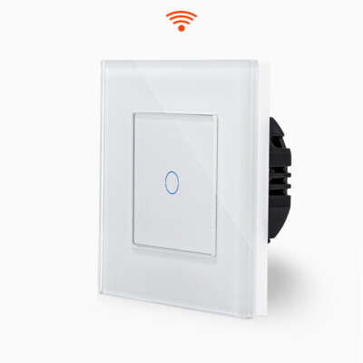WiFi Touch Lichtschalter aus Glas  Ein / Aus SmartHome WLAN Luxus-Time