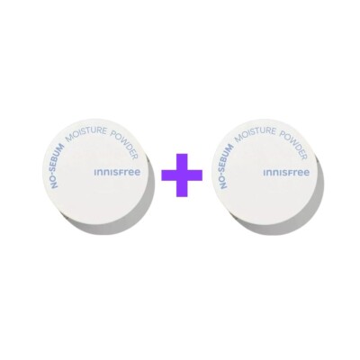 [Innisfree] No-Sebum Moisture Powder 5g x 2Pcs - Hydrating Mineral Glow Finish