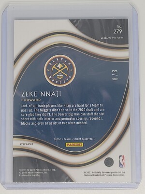 2020-21 Panini Select Zeke Nnaji Lucky Envelope Prizm Courtside /8