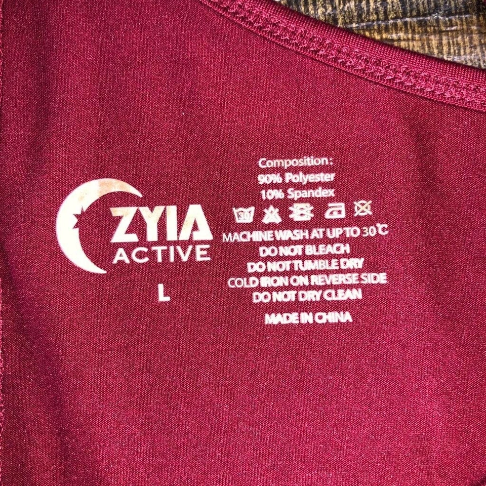 Camiseta sin mangas Zyia Active talla grande sin esfuerzo roja arándano entrenamiento yoga malla larga Foto 3 de 4