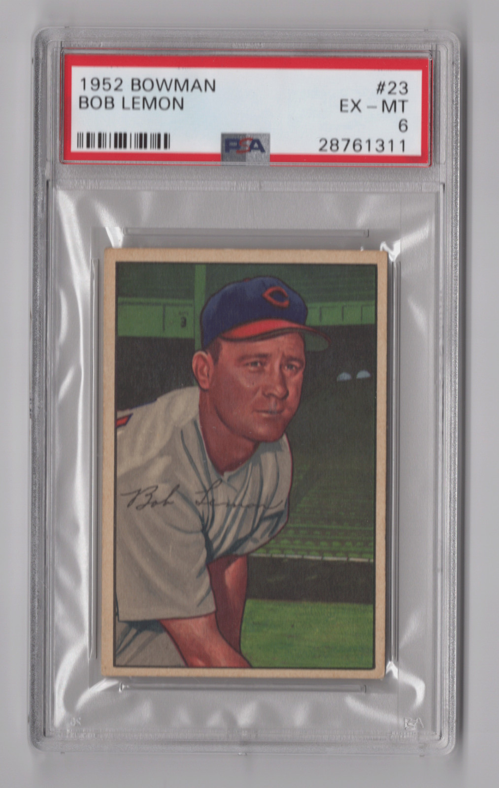 Bob Lemon 1952 Bowman PSA 6 EX-MT Graded Card Cleveland Indians HOF #23