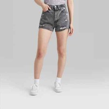 Women's Super High Rise Cut Off Button Fly Jean Shorts Wild Fable Gray Size 2