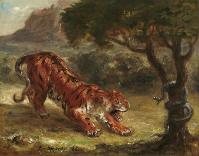 Eugene Delacroix - Tiger - 1862 on Giclee on Heavy Archival Canvas