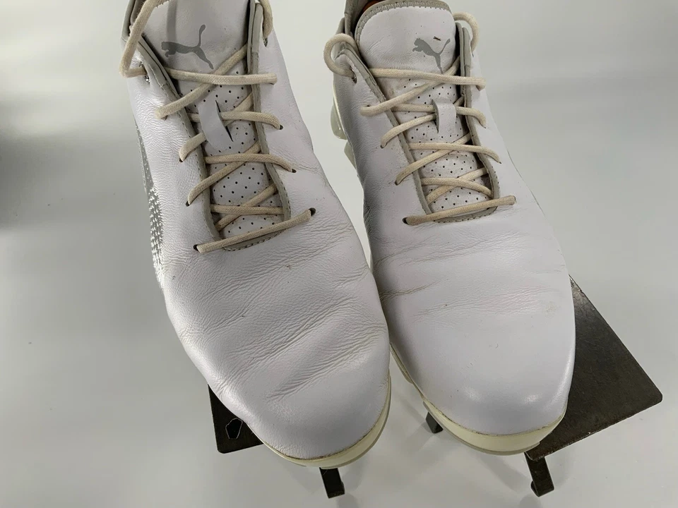 Zapatos de golf Puma Ignite Pro Adapt talla 10 para hombre cuero blanco gris 192766 YGI D2S-2 Foto 4 de 4