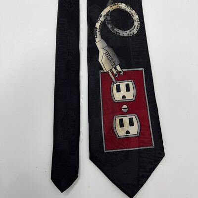 Home Improvement Tie Tim Allen Tool Time The Answer Is More Power Black 56.5x3.5