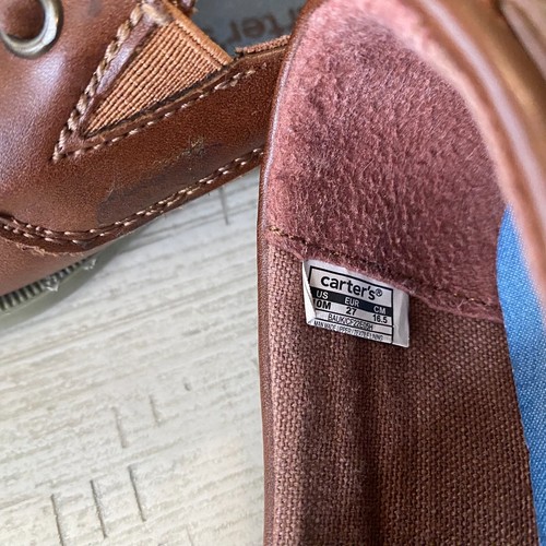 Carters Toddler Boy Loafer Boat Shoes Slip On Brown Size 10 - Picture 6 of 7