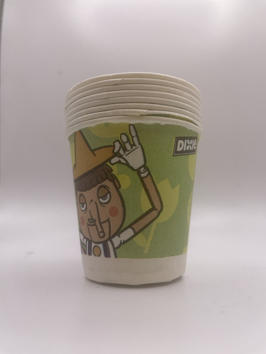 Vintage Shrek 2 Dixie Cups Lot of 7 - Big Bad Wolf Pinnochio