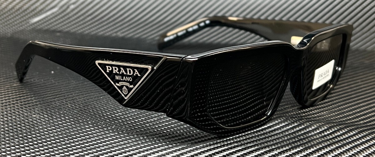 PRADA PR 09ZSF 1AB5S0 Black Grey Men's 55 mm Sunglasses | eBay