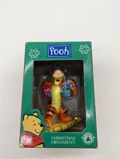 Pooh Bear Christmas Holiday Ornament Tigger on Snowboard Snowshoe Disney P1 