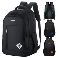 18" Men Women Backpack Travel Rucksack School Laptop Bag W/ USB Charging Port