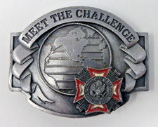 VFW Belt Buckle Limited Edition 1991 Meet the Challenge Veteran Owned