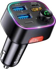 Syncwire Bluetooth 5.4 FM Transmitter Car Adapter 48W (PD 36W & 12W) [Light Swit
