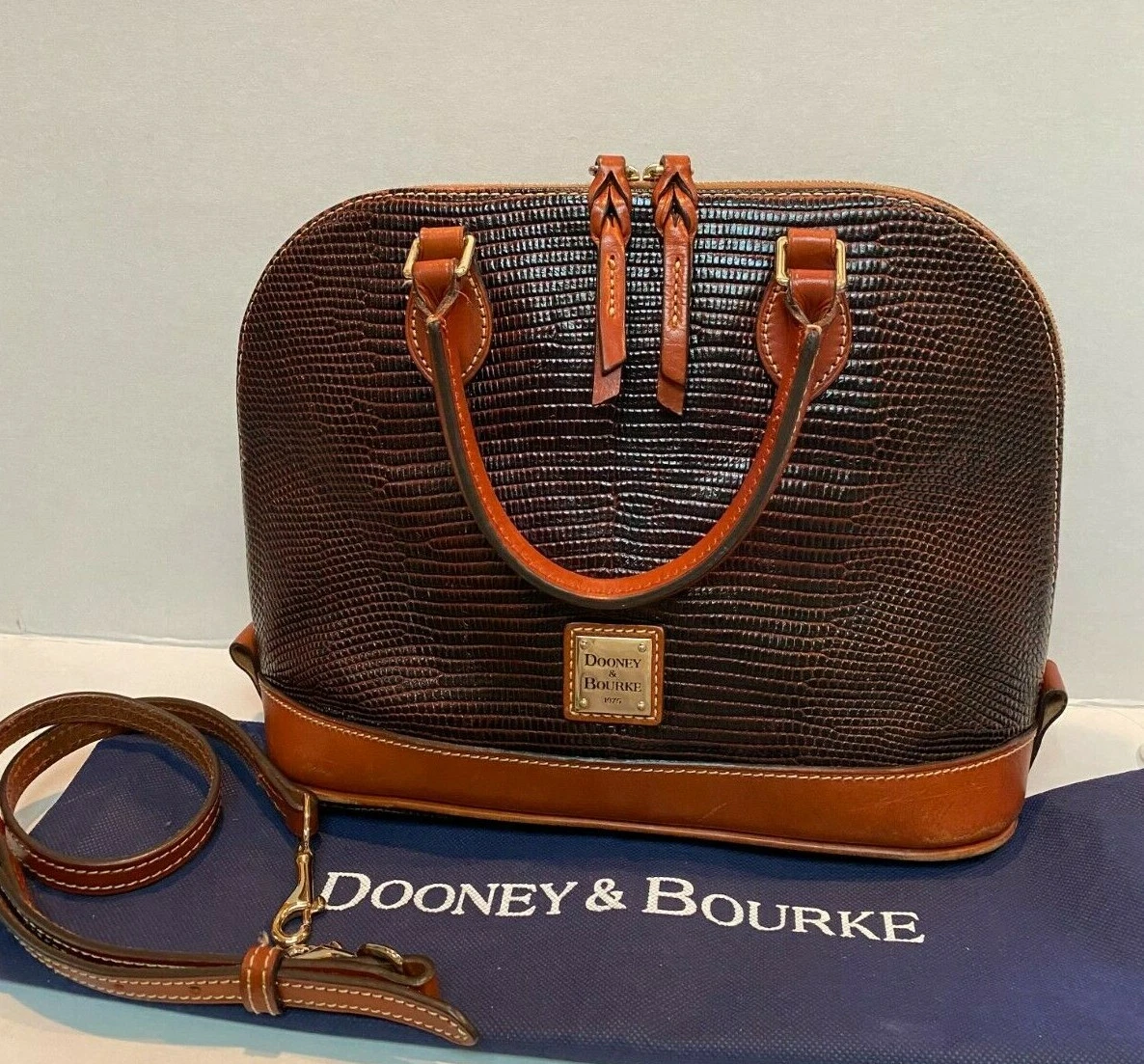 Dooney and bourke lizard embossed zip zip satchel sale