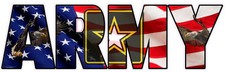 United States Army American Flag Eagle Lettering Large Decal 48
