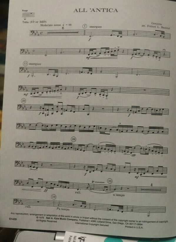 Tuba & Piano All 'Anatica by A Goeyens arr Forrest Buchtel New pub price $5.00 - Image 2 of 3