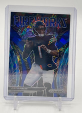 Justin Fields 2021 Panini Prizm Fireworks Blue Ice Prizm RC Rookie Card /99 F-24