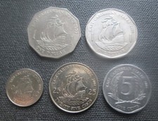 Set of 5 EAST CARIBBEAN STATES Coins - 5, 10,25 cents & both $1 varieties