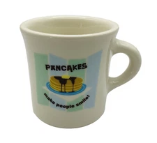 Vtg.  Homer Laughlin China 'Pancakes Make People Smile' Mug Restaurant Ware USA